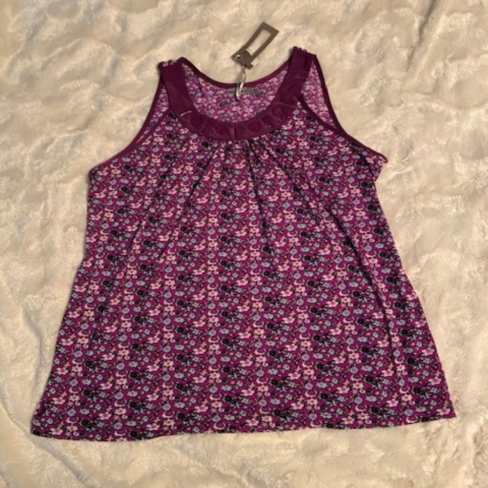 Intrama Floral Tank Top Ladies XL XXL Italian Purchased NWOT Cotton Blend